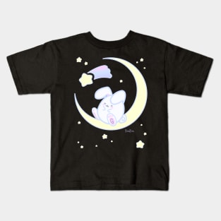 Bun Bun Sleeping on the Moon Kids T-Shirt